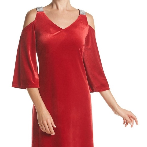 nordstrom red velvet dress